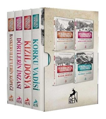 Ren Kitap Sherlock Holmes Roman Seti (4 KİTAPLIK KUTULU SET) / / Sir Arthur Conan Doyle