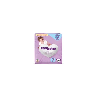 Canbebe XXL Jumbo Paket 7 Numara Bantlı Bebek Bezi 240 Adet