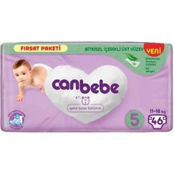 Canbebe Fırsat Paketi 5 Numara Bantlı Bebek Bezi 46 Adet