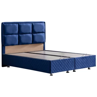 Setay Orthosoft 200 x 150 cm Ayrılabilen Başlıklı Çift Kişilik Sandıklı Baza Seti Lacivert