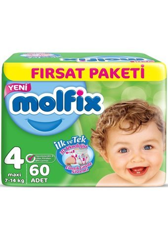 Molfix 3D Maxi 4 Numara Cırtlı Bebek Bezi 180 Adet