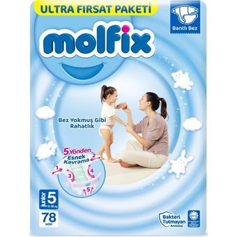 Molfix Junior 5 Numara Cırtlı Bebek Bezi 234 Adet