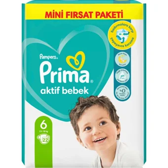 Prima Aktif Bebek 6 Numara Cırtlı Bebek Bezi 23 Adet