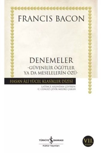 İş Bankası Kültür Yayınları Denemeler Hasan Ali Yücel Klasikleri Francis Bacon
