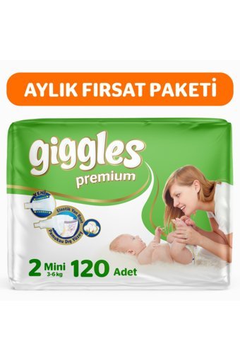 Giggles Premium Mini 2 Numara Cırtlı Bebek Bezi 120 Adet