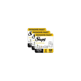 Sleepy Extra Günlük Aktivite 2 Numara Organik Cırtlı Bebek Bezi 3x68 Adet