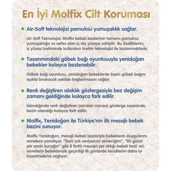 Molfix Yenidoğan 1 Numara Göbek Oyuntulu Cırtlı Bebek Bezi 100 Adet