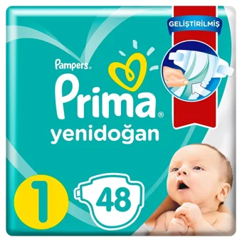 Prima Aktif Bebek Yenidoğan 1 Numara Göbek Oyuntulu Cırtlı Bebek Bezi 144 Adet