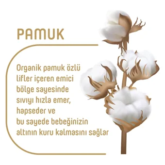 Pure Baby Pamuklu 3 Numara Organik Cırtlı Bebek Bezi 224 Adet