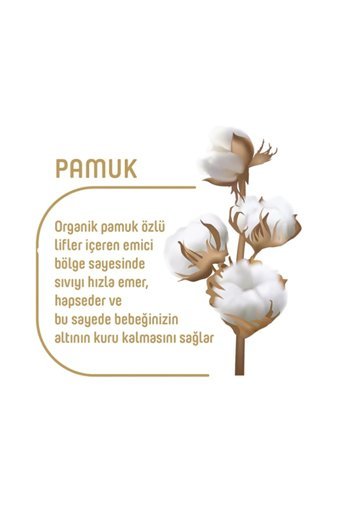 Pure Baby Organik 1 Numara Organik Cırtlı Bebek Bezi 4x64 Adet