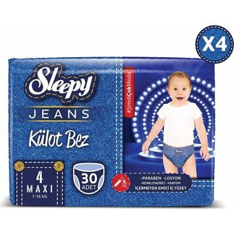 Sleepy Jeans 4 Numara Külot Bebek Bezi 480 Adet