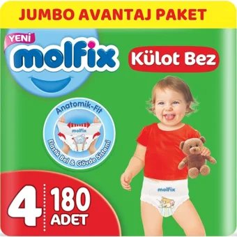 Molfix Maxi 4 Numara Göbek Oyuntulu Külot Bebek Bezi 180 Adet