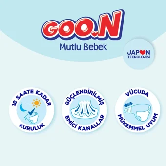 Goon Mutlu Bebek Midi 3 Numara Cırtlı Bebek Bezi 200 Adet