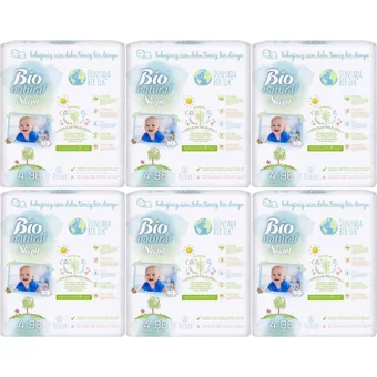 Sleepy Bio Natural 4 Numara Organik Cırtlı Bebek Bezi 6x96 Adet