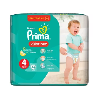 Prima Deneme Paketi 4 Numara Külot Bebek Bezi 24 Adet