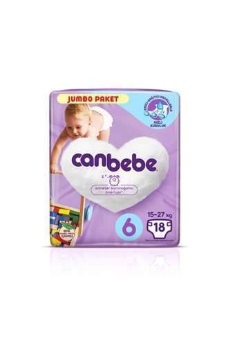 Canbebe 6 Numara Bantlı Bebek Bezi 6x18 Adet