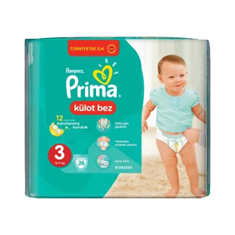 Prima Midi 3 Numara Külot Bebek Bezi 26 Adet