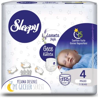 Sleepy Maxi 4 Numara Külot Bebek Bezi 150 Adet