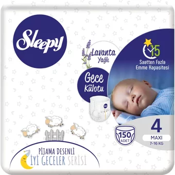 Sleepy Maxi 4 Numara Külot Bebek Bezi 150 Adet