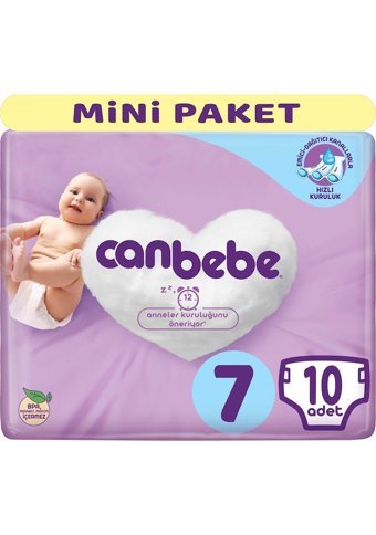 Canbebe XXL Mini Paketi 7 Numara Bantlı Bebek Bezi 10 Adet