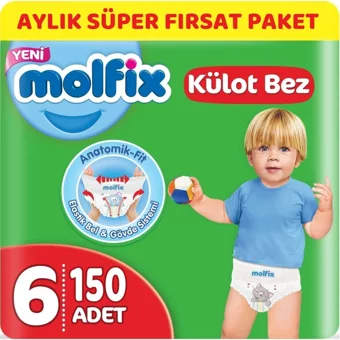 Molfix Extra Large 6 Numara Göbek Oyuntulu Külot Bebek Bezi 150 Adet
