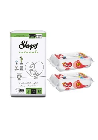 Sleepy Mini 2 Numara Organik Cırtlı Bebek Bezi 42 Adet