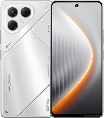 Tecno Pova 7 256 GB Hafıza 8 GB Ram 6.78 inç 108 MP Çift Hatlı AMOLED Ekran Android Akıllı Cep Telefonu Gümüş