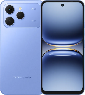 Tecno Spark 40 128 GB Hafıza 4 GB Ram 6.67 inç 50 MP Çift Hatlı LCD Ekran Android Akıllı Cep Telefonu Mavi