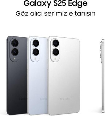 Samsung Galaxy S25 Edge (Slim) 512 GB Hafıza 12 GB Ram 6.66 inç 200 MP Çift Hatlı Dynamic AMOLED Ekran Android Akıllı Cep Telefonu Siyah