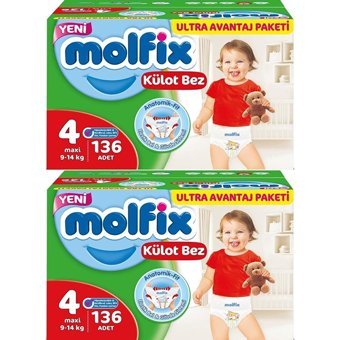 Molfix Anatomik Fit 4 Numara Külot Bebek Bezi 272 Adet