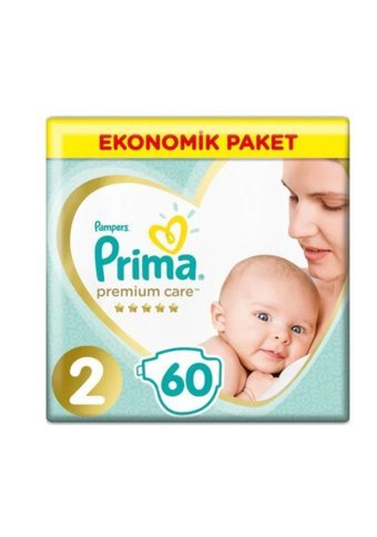 Prima Premium Care 2 Numara Cırtlı Bebek Bezi 4x60 Adet