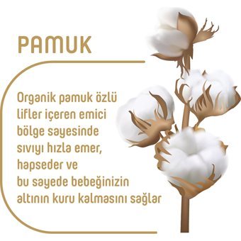 Pure Baby Pamuklu 5 Numara Organik Cırtlı Bebek Bezi 80 Adet