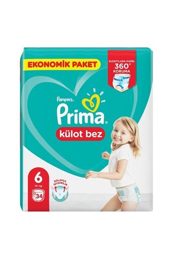 Prima Ekonomik Paket 6 Numara Külot Bebek Bezi 34 Adet