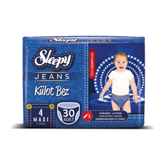 Sleepy Jeans Maxi 4 Numara Organik Külot Bebek Bezi 30 Adet