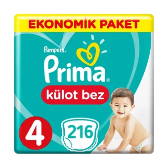 Prima Ekonomik Paket 4 Numara Külot Bebek Bezi 4x54 Adet