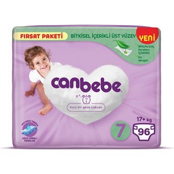 Canbebe 7 Numara Bantlı Bebek Bezi 96 Adet