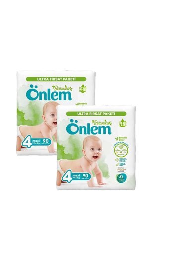 Önlem Botanika 4 Numara Organik Cırtlı Bebek Bezi 2x90 Adet