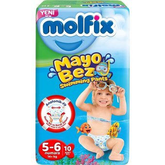 Molfix Swimming Pants 5-6 Numara Mayo Bebek Bezi 9x90 Adet