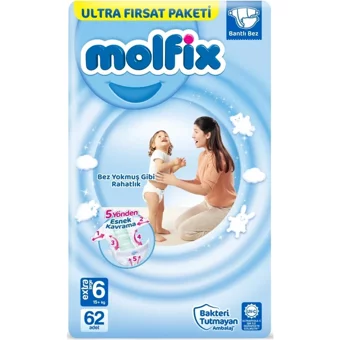 Molfix Extra Large 6 Numara Cırtlı Bebek Bezi 310 Adet