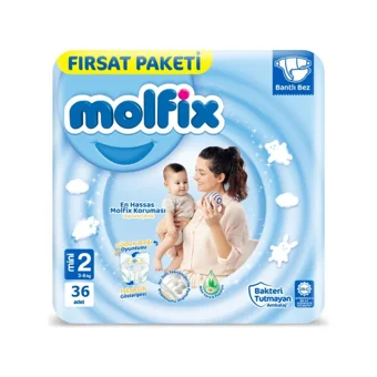 Molfix Hipoalerjenik 2 Numara Göbek Oyuntulu Cırtlı Bebek Bezi 36 Adet