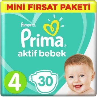 Prima Aktif Bebek 4 Numara Cırtlı Bebek Bezi 39 Adet