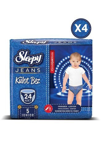Sleepy Jeans 5 Numara Organik Külot Bebek Bezi 96 Adet