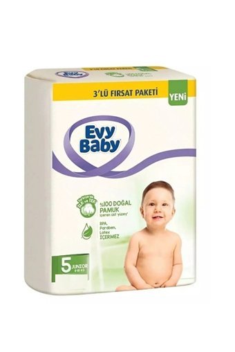 Evy Baby 2'li Fırsat Paketi 5 Numara Cırtlı Bebek Bezi 176 Adet