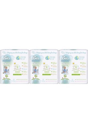 Sleepy Bio Natural 6 + Numara Organik Göbek Oyuntulu Cırtlı Bebek Bezi 3x64 Adet