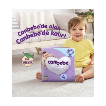 Canbebe Fırsat Paketi 2 Numara Bantlı Bebek Bezi 4x72 Adet + Islak Mendil