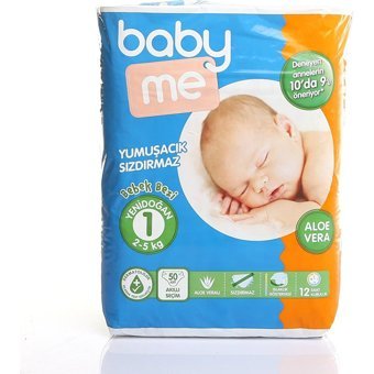 Baby&Me Aloe Vera Yenidoğan 1 Numara Cırtlı Bebek Bezi 50 Adet