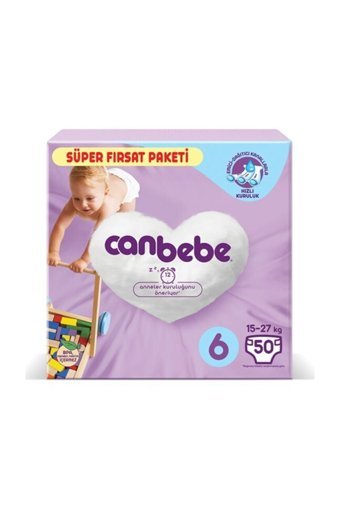 Canbebe 6 Numara Bantlı Bebek Bezi 4x50 Adet