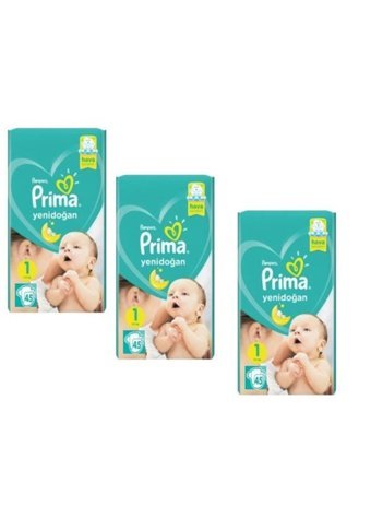 Prima Yenidoğan 1 Numara Cırtlı Bebek Bezi 3x45 Adet