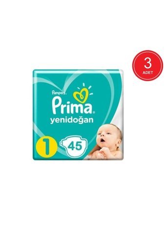 Prima Yenidoğan 1 Numara Cırtlı Bebek Bezi 3x45 Adet