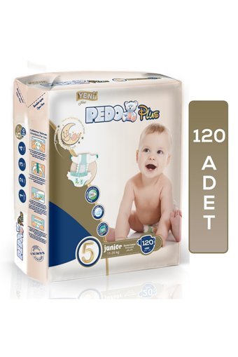 Pedo Plus Junior İkiz 5 Numara Organik Cırtlı Bebek Bezi 120 Adet